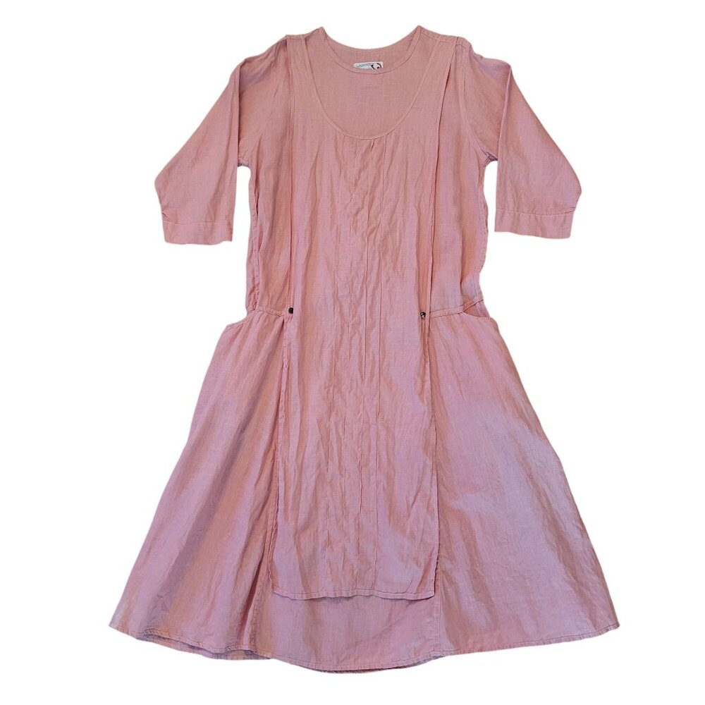 Flax Angelheart S Pink Linen Apron Dress Lagenlook Country Homesteading Chores